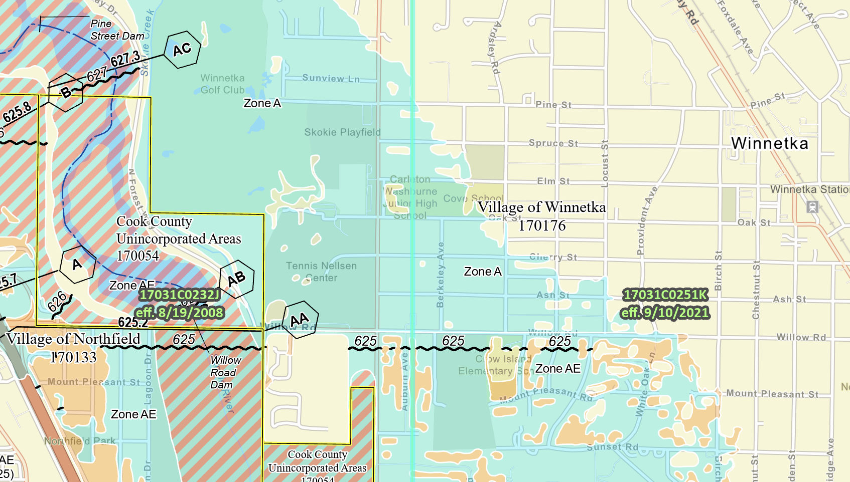 north shore winnetka flood zone